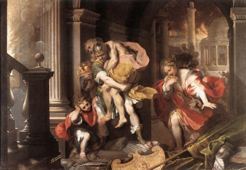 BAROCCI, Federico Fiori Aeneas' Flight from Troy Sweden oil painting art